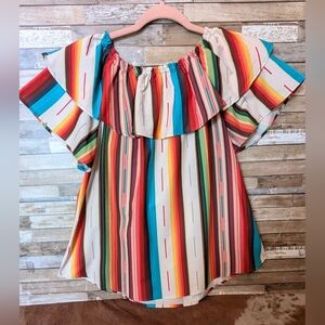 Cavenders Fashion Express Serape Ruffled Blouse